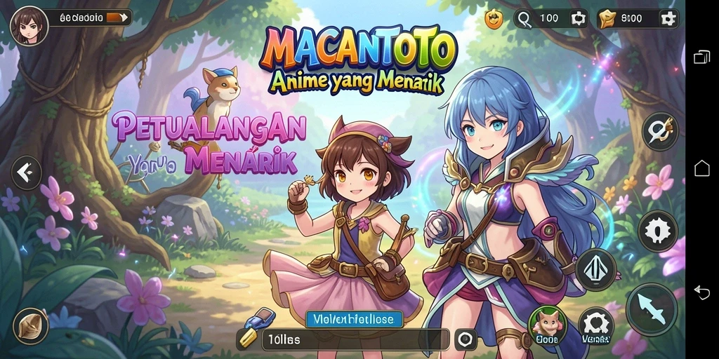 Screenshot gameplay MACANTOTO dengan karakter anime yang menarik dan grafis menawan.