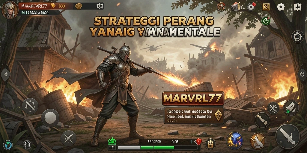 Tampilan gameplay yang menegangkan dari MARVRL77 dalam pertempuran strategi.