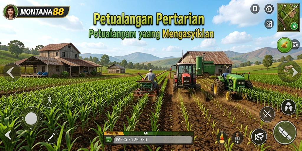 Gameplay seru MONTANA88 dengan berbagai aktivitas pertanian.