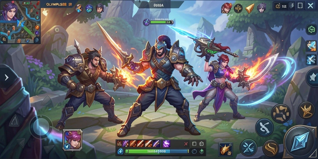 Gameplay seru OLYMPUS88 saat pertarungan tim.