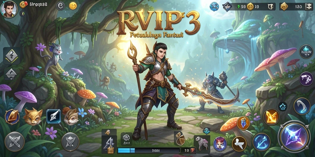 Screenshot utama RVIP3 menampilkan aksi seru dalam dunia RPG.